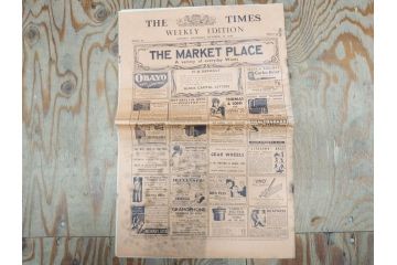 アンティーク　戦前　1936年　イギリス　THE TIMES WEEKLY EDITION　英字新聞46部(英国、広告、カラー、白黒、ディスプレイ、情報誌、ニュースペーパー、newspaper)(R-079125)　