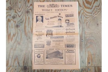 アンティーク　戦前　1936年　イギリス　THE TIMES WEEKLY EDITION　英字新聞46部(英国、広告、カラー、白黒、ディスプレイ、情報誌、ニュースペーパー、newspaper)(R-079125)　