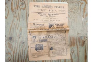 アンティーク　戦前　1936年　イギリス　THE TIMES WEEKLY EDITION　英字新聞46部(英国、広告、カラー、白黒、ディスプレイ、情報誌、ニュースペーパー、newspaper)(R-079125)　