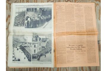 アンティーク　戦前　1936年　イギリス　THE TIMES WEEKLY EDITION　英字新聞46部(英国、広告、カラー、白黒、ディスプレイ、情報誌、ニュースペーパー、newspaper)(R-079125)　
