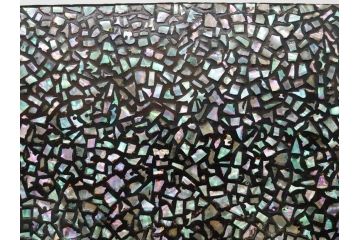 時代物　李朝　朝鮮　中国　ちりばめられた螺鈿細工が見事な平卓(ラデン、花台、ミニテーブル、飾り台、木製、中国美術)(R-079132)