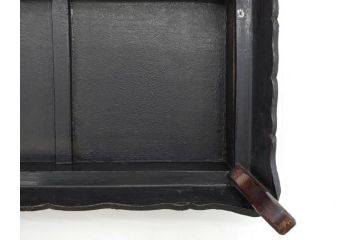 時代物　李朝　朝鮮　中国　ちりばめられた螺鈿細工が見事な平卓(ラデン、花台、ミニテーブル、飾り台、木製、中国美術)(R-079132)