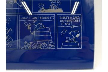 1989年　Charles M. Schulz(チャールズ M. シュルツ)　Snoopy(スヌーピー)　PEANUTS(ピーナッツ)　サイン写真&ガラス板2点セット(ケース付き、ディスプレイ、サイン入り、額装)(R-079134)