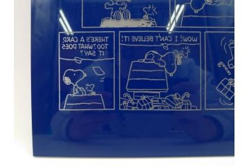 1989年　Charles M. Schulz(チャールズ M. シュルツ)　Snoopy(スヌーピー)　PEANUTS(ピーナッツ)　サイン写真&ガラス板2点セット(ケース付き、ディスプレイ、サイン入り、額装)(R-079134)