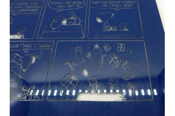 1989年　Charles M. Schulz(チャールズ M. シュルツ)　Snoopy(スヌーピー)　PEANUTS(ピーナッツ)　サイン写真&ガラス板2点セット(ケース付き、ディスプレイ、サイン入り、額装)(R-079134)