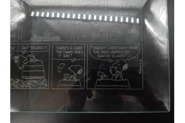 1989年　Charles M. Schulz(チャールズ M. シュルツ)　Snoopy(スヌーピー)　PEANUTS(ピーナッツ)　サイン写真&ガラス板2点セット(ケース付き、ディスプレイ、サイン入り、額装)(R-079134)
