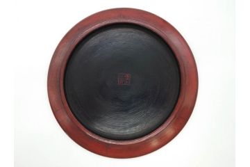 鎌倉彫　彫刻　木製　漆器　和の雰囲気を演出する銘々盆9枚セット(博古堂?、梅、桜、銀杏、紅葉、花、共箱付き)(R-079136)