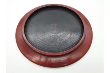 鎌倉彫　彫刻　木製　漆器　和の雰囲気を演出する銘々盆9枚セット(博古堂?、梅、桜、銀杏、紅葉、花、共箱付き)(R-079136)