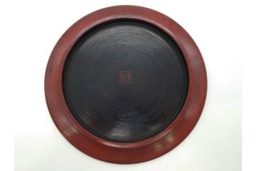 鎌倉彫　彫刻　木製　漆器　和の雰囲気を演出する銘々盆9枚セット(博古堂?、梅、桜、銀杏、紅葉、花、共箱付き)(R-079136)