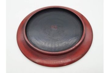 鎌倉彫　彫刻　木製　漆器　和の雰囲気を演出する銘々盆9枚セット(博古堂?、梅、桜、銀杏、紅葉、花、共箱付き)(R-079136)