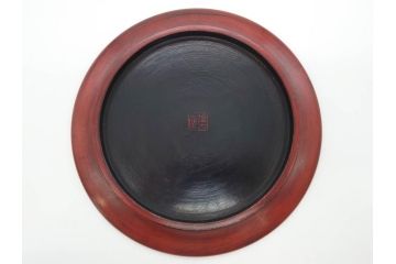 鎌倉彫　彫刻　木製　漆器　和の雰囲気を演出する銘々盆9枚セット(博古堂?、梅、桜、銀杏、紅葉、花、共箱付き)(R-079136)