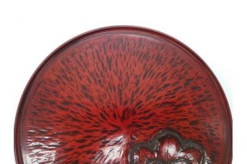 鎌倉彫　彫刻　木製　漆器　和の雰囲気を演出する銘々盆9枚セット(博古堂?、梅、桜、銀杏、紅葉、花、共箱付き)(R-079136)