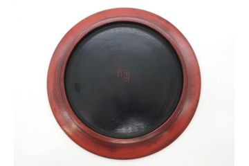 鎌倉彫　彫刻　木製　漆器　和の雰囲気を演出する銘々盆9枚セット(博古堂?、梅、桜、銀杏、紅葉、花、共箱付き)(R-079136)