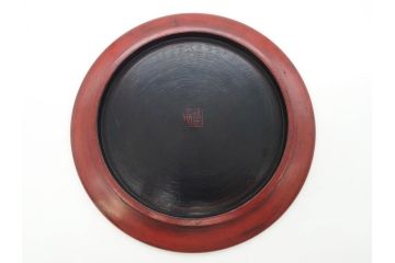 鎌倉彫　彫刻　木製　漆器　和の雰囲気を演出する銘々盆9枚セット(博古堂?、梅、桜、銀杏、紅葉、花、共箱付き)(R-079136)