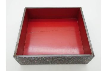 時代物　螺鈿(ラデン)　星をちりばめたような眩い脚付き五段重箱(漆器、木製、お重)(R-079137)