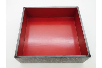 時代物　螺鈿(ラデン)　星をちりばめたような眩い脚付き五段重箱(漆器、木製、お重)(R-079137)