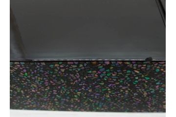 時代物　螺鈿(ラデン)　星をちりばめたような眩い脚付き五段重箱(漆器、木製、お重)(R-079137)