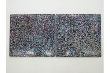 時代物　螺鈿(ラデン)　星をちりばめたような眩い脚付き五段重箱(漆器、木製、お重)(R-079137)