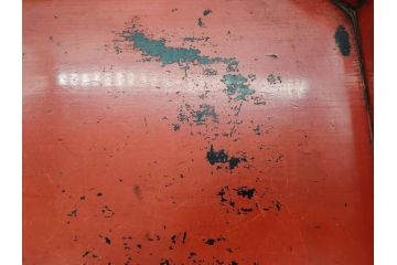 時代物　根来塗　時を重ねた風合いが魅力のお膳2客セット(角盆、漆器、木製、脚付き)(R-079139)