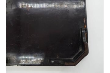 時代物　根来塗　時を重ねた風合いが魅力のお膳2客セット(角盆、漆器、木製、脚付き)(R-079139)