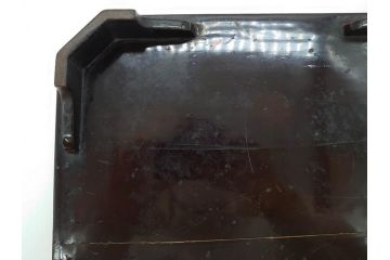 時代物　根来塗　時を重ねた風合いが魅力のお膳2客セット(角盆、漆器、木製、脚付き)(R-079139)