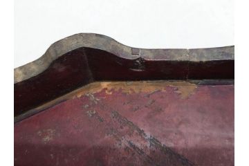 時代物　李朝　朝鮮　優美な脚のデザインが魅力の十二角膳(小盤、お膳、御膳、ソバン、木製、脚付き、お盆、朝鮮美術)(R-079140)