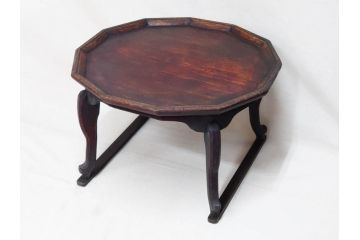 時代物　李朝　朝鮮　お部屋をレトロな雰囲気に演出する十二角膳(小盤、お膳、御膳、ソバン、木製、脚付き、お盆、朝鮮美術)(R-079141)