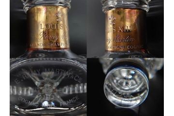 フランス　Baccarat　バカラ　REMY MARTIN(レミーマルタン ルイ13世)　CAMUS(カミュ)　高級感漂うデキャンタ3点セット(空ボトル、空き瓶、空瓶、デカンタ、酒器、飾りボトル、フルレッドクリスタルガラス、ディスプレイ、硝子)(R-079142)