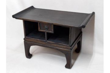 李朝　朝鮮家具　お部屋のアクセントになる経机(座卓、文机、小机、飾り台、引き出し付き、朝鮮美術)(R-079147)