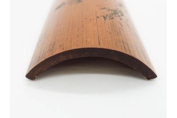 時代物　彫刻　繊細な彫りが魅力の茶合(花瓶の図、茶道具、煎茶道具、茶器、茶量、茶則、茶計、仙媒、茶媒、竹工芸)(R-079151)　