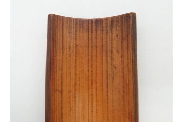 時代物　彫刻　繊細な彫りが魅力の茶合(花瓶の図、茶道具、煎茶道具、茶器、茶量、茶則、茶計、仙媒、茶媒、竹工芸)(R-079151)　