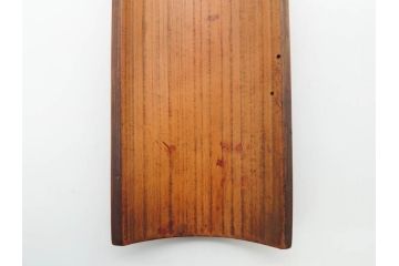 時代物　彫刻　繊細な彫りが魅力の茶合(花瓶の図、茶道具、煎茶道具、茶器、茶量、茶則、茶計、仙媒、茶媒、竹工芸)(R-079151)　
