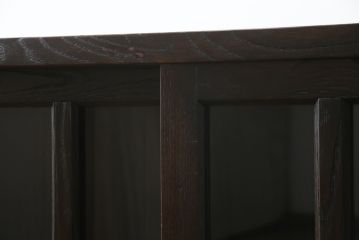 中古　美品!!　総栗材　浮造り仕上げ　上品な和を演出する五尺水屋箪笥サイドボード(収納棚、戸棚、サイドキャビネット、食器棚)(R-079153)