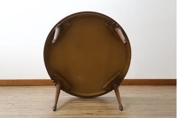 中古　DREXEL HERITAGE(ドレクセルヘリテイジ)　Et Cetera(エトセトラ)コレクション　優美なシルエットが目を引く小振りサイズのラウンドテーブル(ダイニングテーブル、丸テーブル、コーヒーテーブル、カフェテーブル)(R-079156)