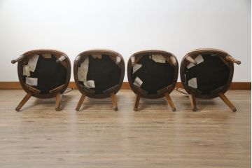 中古　DREXEL HERITAGE(ドレクセルヘリテイジ)　Et Cetera(エトセトラ)コレクション　エレガントな雰囲気づくりが叶うサイドチェア4脚セット(ダイニングチェア、椅子、イス、バラ売り可能)(R-079157)