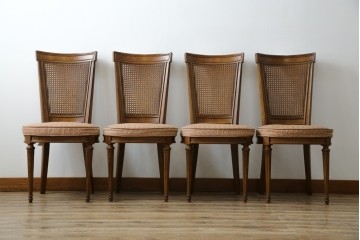 中古　DREXEL HERITAGE(ドレクセルヘリテイジ)　Et Cetera(エトセトラ)コレクション　エレガントな雰囲気づくりが叶うサイドチェア4脚セット　(R-079157)