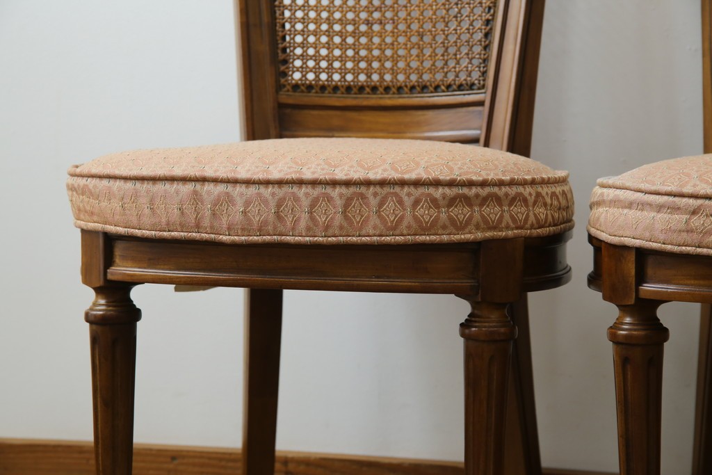 中古　DREXEL HERITAGE(ドレクセルヘリテイジ)　Et Cetera(エトセトラ)コレクション　エレガントな雰囲気づくりが叶うサイドチェア4脚セット　(R-079157)