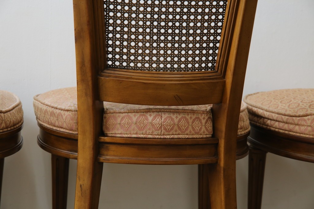 中古　DREXEL HERITAGE(ドレクセルヘリテイジ)　Et Cetera(エトセトラ)コレクション　エレガントな雰囲気づくりが叶うサイドチェア4脚セット　(R-079157)