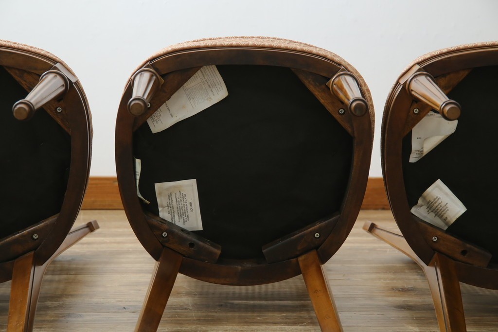 中古　DREXEL HERITAGE(ドレクセルヘリテイジ)　Et Cetera(エトセトラ)コレクション　エレガントな雰囲気づくりが叶うサイドチェア4脚セット　(R-079157)