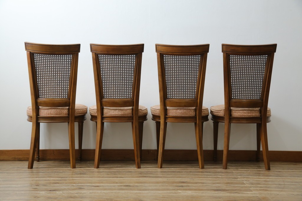 中古　DREXEL HERITAGE(ドレクセルヘリテイジ)　Et Cetera(エトセトラ)コレクション　エレガントな雰囲気づくりが叶うサイドチェア4脚セット　(R-079157)