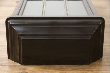 アンティーク時計　昭和レトロ　Meiji(明治時計社)　クォーツ式　意匠が細かいシックな掛け時計(古時計、柱時計、振り子時計)(R-079160)
