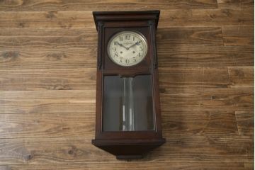 アンティーク時計　大正〜昭和初期　精工舎(SEIKOSHA、セイコー)　TRADE(S)MARK　クォーツ式　レトロシックな雰囲気漂う掛け時計(柱時計、古時計)(R-079161)