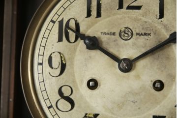 アンティーク時計　大正〜昭和初期　精工舎(SEIKOSHA、セイコー)　TRADE(S)MARK　クォーツ式　レトロシックな雰囲気漂う掛け時計(柱時計、古時計)(R-079161)