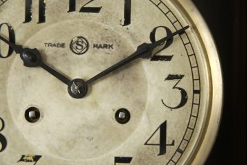 アンティーク時計　大正〜昭和初期　精工舎(SEIKOSHA、セイコー)　TRADE(S)MARK　クォーツ式　レトロシックな雰囲気漂う掛け時計(柱時計、古時計)(R-079161)