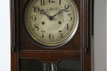 アンティーク時計　大正〜昭和初期　精工舎(SEIKOSHA、セイコー)　TRADE(S)MARK　クォーツ式　レトロシックな雰囲気漂う掛け時計(柱時計、古時計)　(R-079161)