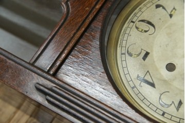 アンティーク時計　大正〜昭和初期　精工舎(SEIKOSHA、セイコー)　TRADE(S)MARK　クォーツ式　レトロシックな雰囲気漂う掛け時計(柱時計、古時計)　(R-079161)