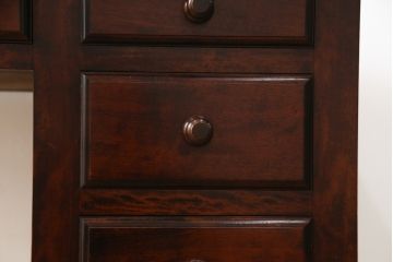 中古　九州民芸家具　和・洋どちらのお部屋にも取り入れやすい!!シックな佇まいが魅力のデスク(片袖デスク、片袖机、ワークデスク、在宅用、在宅ワーク用)(R-079163)