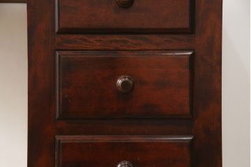 中古　九州民芸家具　和・洋どちらのお部屋にも取り入れやすい!!シックな佇まいが魅力のデスク(片袖デスク、片袖机、ワークデスク、在宅用、在宅ワーク用)(R-079163)