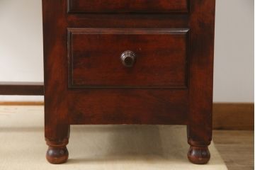 中古　九州民芸家具　和・洋どちらのお部屋にも取り入れやすい!!シックな佇まいが魅力のデスク(片袖デスク、片袖机、ワークデスク、在宅用、在宅ワーク用)(R-079163)