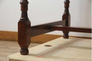 中古　九州民芸家具　和・洋どちらのお部屋にも取り入れやすい!!シックな佇まいが魅力のデスク(片袖デスク、片袖机、ワークデスク、在宅用、在宅ワーク用)(R-079163)